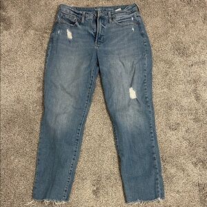 Old Navy Blue Distressed Cropped Jeans